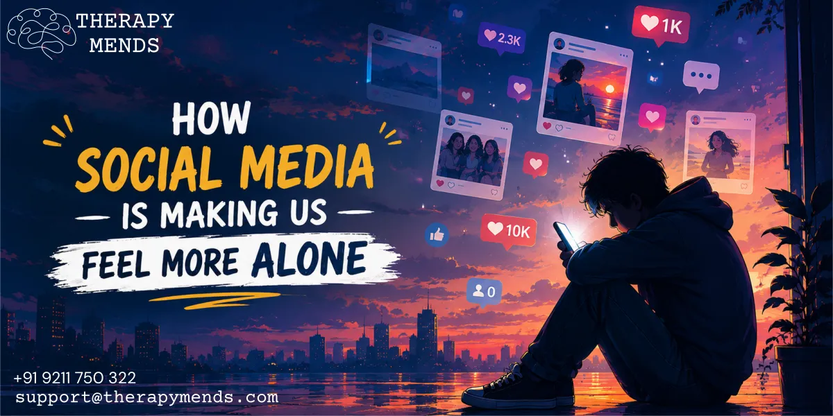 How social media is making us feel more alone - a person scrolling as connection drifts away